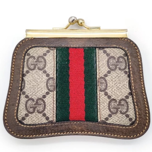 Gucci Handbags - Gucci Sherry Line Coin Purse PVC Leather
Brown Authentic Vintage